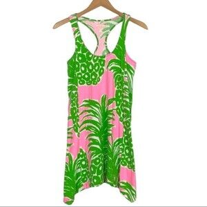 Lilly Pulitzer Flamenco dress womens tank hot pink pineapples summer Sz XS